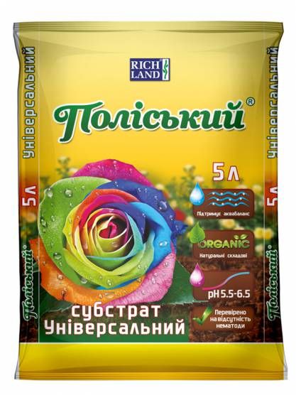 Субстрат Поліський універсальний, 5л 01176 фото